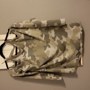 NWT Charming Charlie Cold Shoulder Camo Top Size L